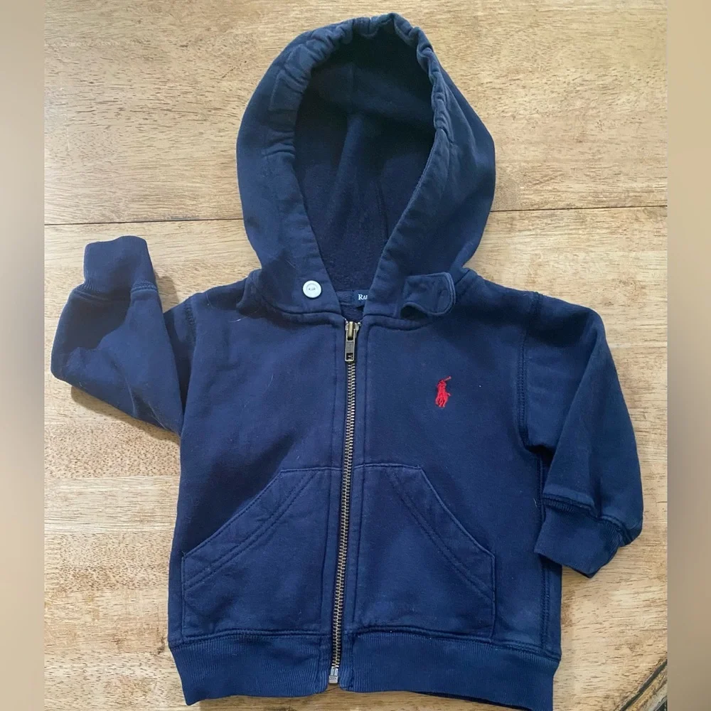 Vintage Polo‎ by Ralph Lauren Infant Size Medium Navy Zip/Hooded Jacket